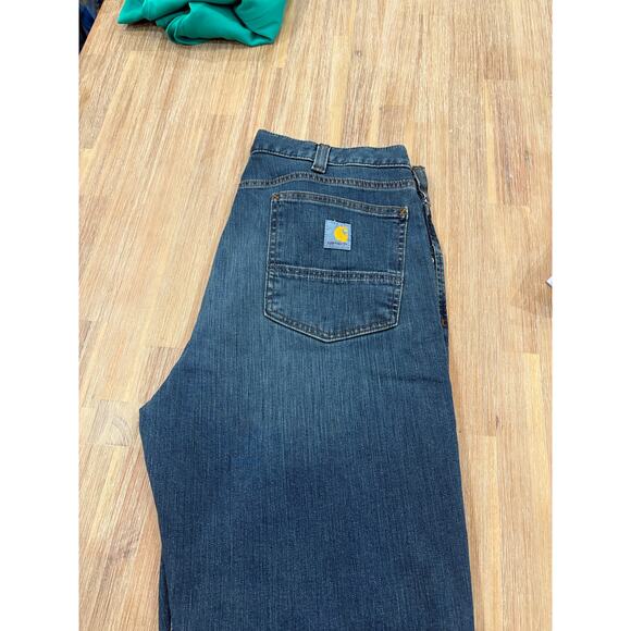 NWT CARHARTT RUGGED FLEX RELAXED FIT MEDIUM WASH LOW RISE MENS JEANS 36x34 - Picture 3 of 6